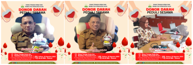 
					ASN Disnakermobduk Aceh Sumbang 60 Kantong Darah untuk PMI