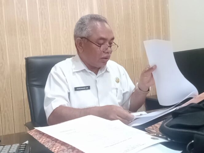 
					<em>Sekretaris Daerah Kabupaten Malaka, Ferdinan Un Muti, menjelaskan dampak Inpres Nomor 1 Tahun 2025 terhadap anggaran daerah, Rabu (19/3/2025).</em>
