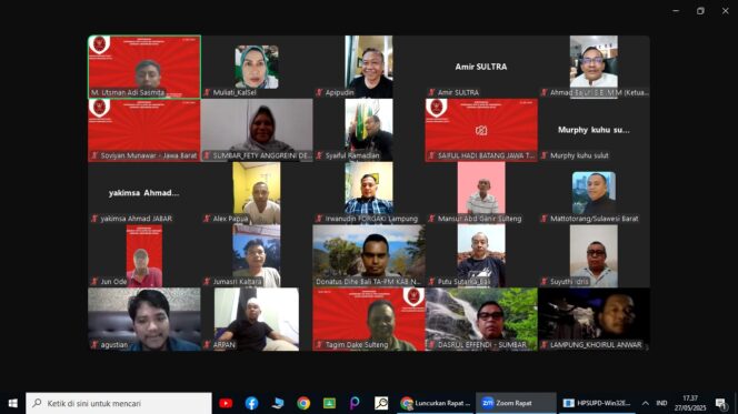 
					Rapat koordinasi nasional Forgaki Indonesia Raya secara daring, Selasa (27/05/2025).