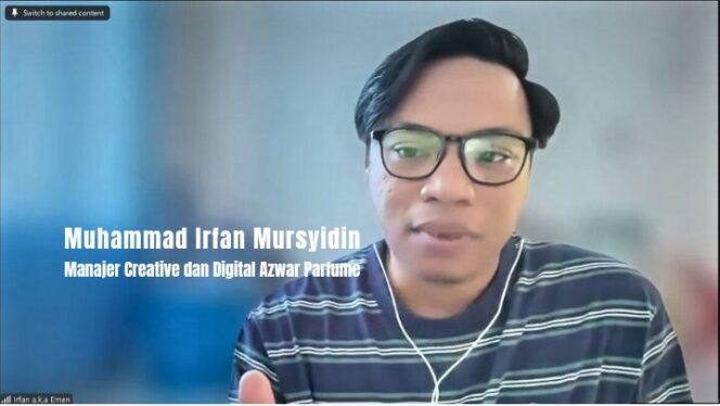
					Narasumber Muhammad Irfan Mursyidin (Memen) dalam Webinar Universitas Andalas Dorong UMKM, Kemasan Keren Jadi Pintu Masuk Konsumen, Kamis (13/11/2025) melalui platform Zoom Meeting. 