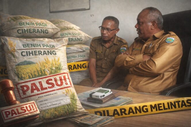 
					Penjelasan dan klarifikasi PLT Kadis Pertanian Malaka Lorensius Bere dan PPK Pengadaan Bibit Padi Ceherang Riki Seran