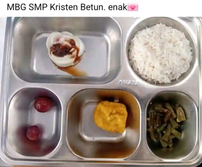 
					Menu MBG bagi siswa SMP Kristen Betun dari salah satu SPPG di Kota Betun, (foto istimewa)