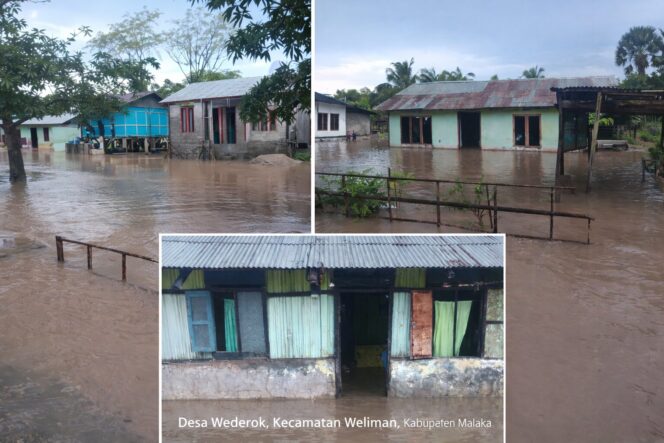 
					Situasi terkini lokasi terdampak banjir luapan air hujan di desa Wederok, (Foto istimewa)