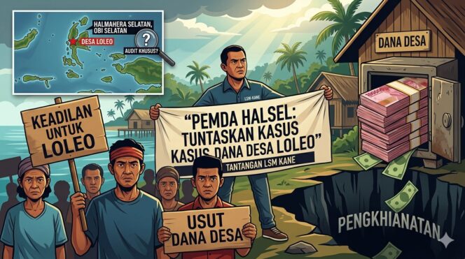 
					Loleo Membara: Empat Tahun Tanpa Audit, LSM-KANe Tantang Pemda Halsel Bongkar ‘Borok’ Dana Desa