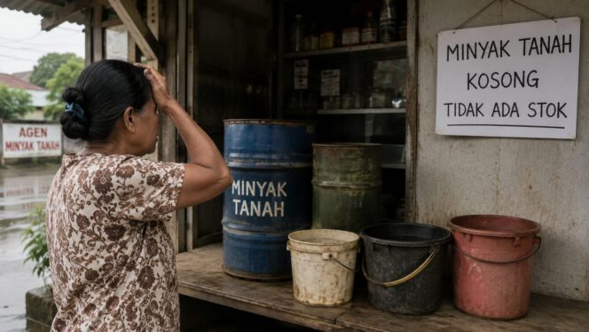 
					Kondisi stok minyak tanah di kios-kios dan agen di sekitaran kota Betun, (foto istimewa)