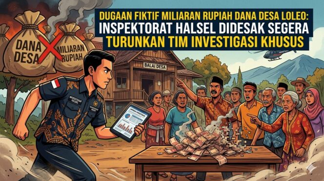 
					Dugaan Fiktif Miliaran Rupiah Dana Desa Loleo: Inspektorat Halsel Didesak Segera Turunkan Tim Investigasi Khusus