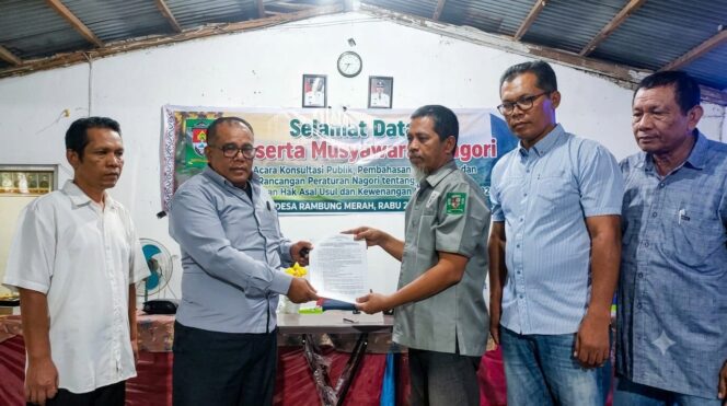 
					Nagori Rambung Merah Sepakati Kewenangan Berdasarkan Hak Asal Usul dan Lokal Berskala Nagori