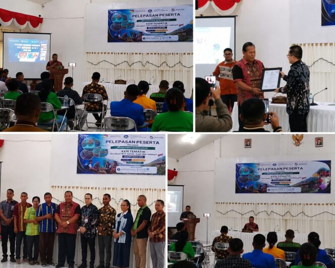 
					Serimonial kegiatan Pelepasan Program Mahasiswa KKN Tematik pada lima wilayah desa di Malaka, (foto istimewa)
