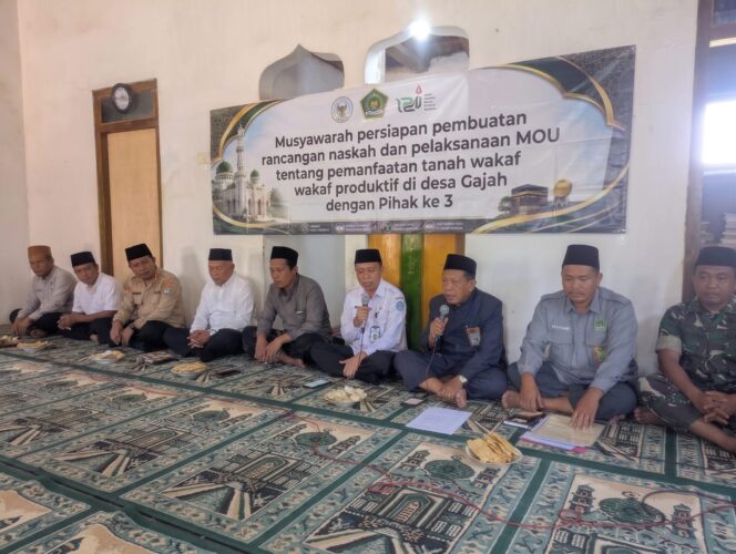 
					Optimalkan Aset Wakaf, Desa Gajah Gelar Musyawarah Pemanfaatan Tanah Wakaf Produktif
