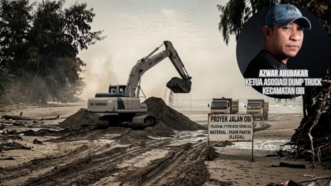 
					Pasir Pantai Merah Putih Obi Dikeruk Ilegal, APH dan Pemda Didesak Bertindak
